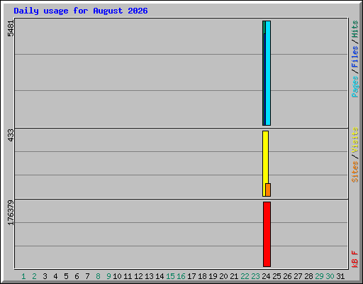 Daily usage for August 2026